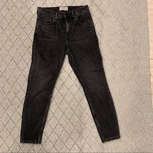 Everlane High Rise Skinny Ankle Washed Black -28